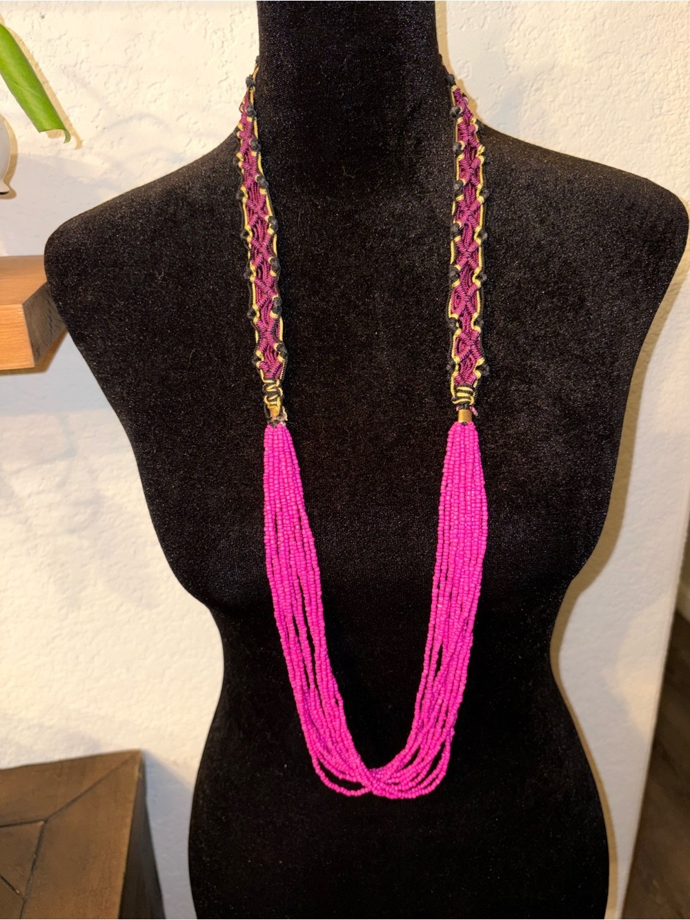 Bright Pink Multi-Strand Beaded Necklace - Women Jewelry